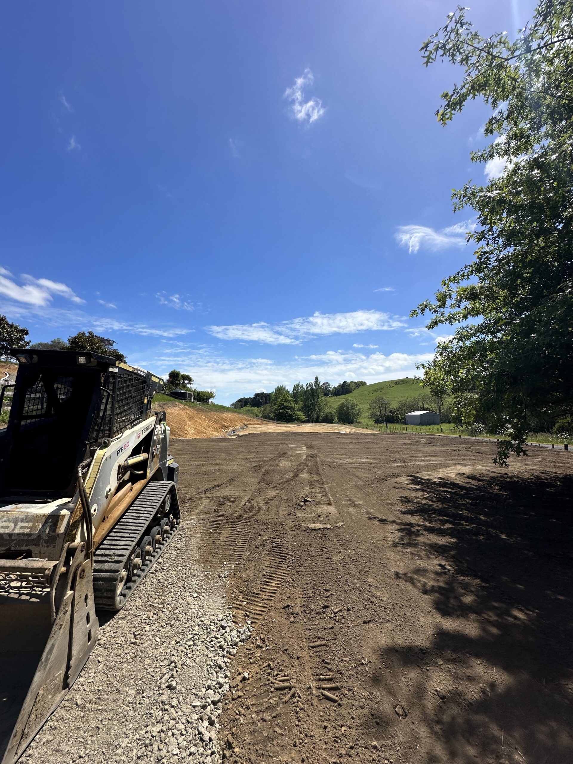 Excavation site with heavy machinery